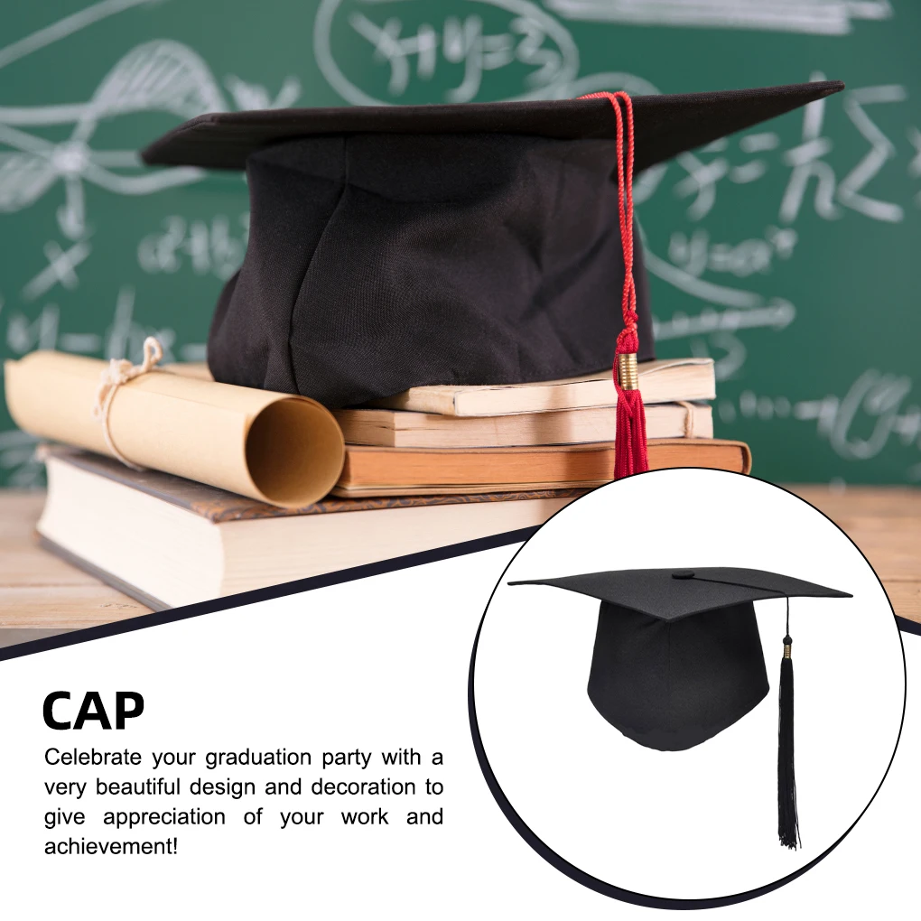 Gorra de borlas para fiesta de graduación, Mortarboard, universidad, maestro, Doctor, científico, sombrero, nuevo, tablero de mortero negro