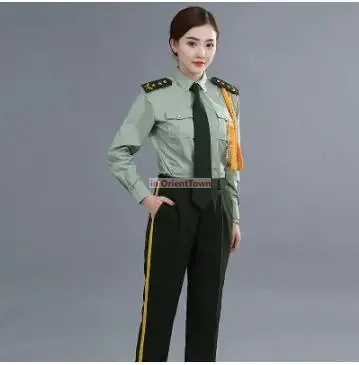 Women's military uniform summer flag raising Clothing cultural troupe military Blouse + Pants Or Skirt performance Army Wear