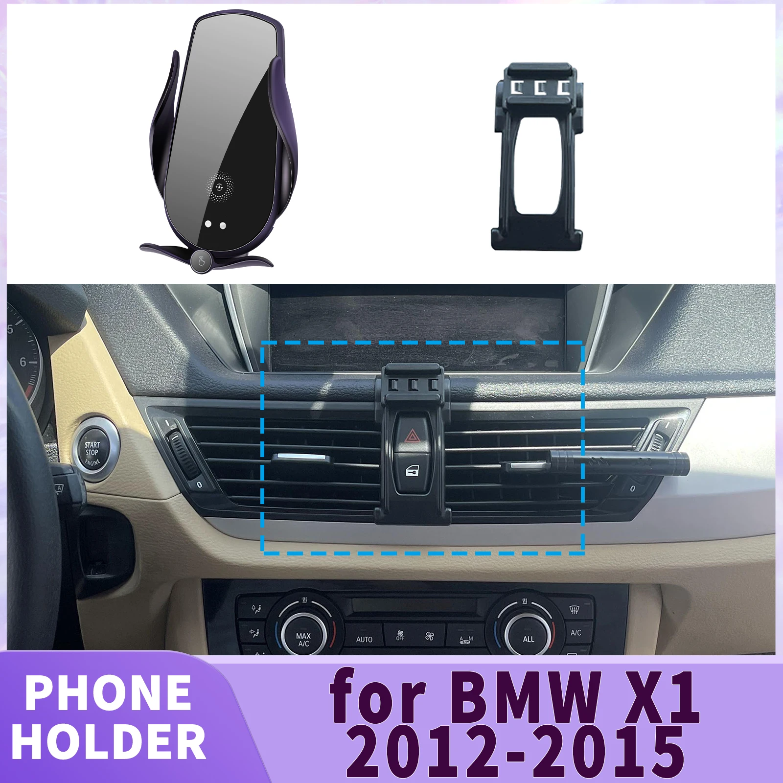

fit for BMW X1 E84 2012 2013 2014 2015 ​​Screen Base Phone Holder Mount ​​ Secure Clip Car​​ accessoires