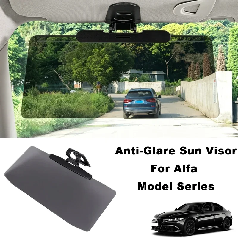

Anti-Glare UV Protection Car Sun Visor Extender Interior Sun Shade For Alfa Romeo Giulia Stelvio 4C Giulietta Tonale 156 159 166