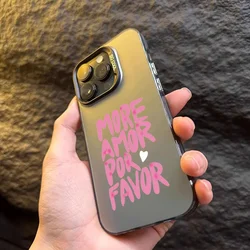 Maximalist More Amor Por Favor Design Laser Case do iPhone 11 12 13 14 15 Pro Max XS X XR 7 8 Plus SE 2020 2022 SE 3 SE 2 Cover