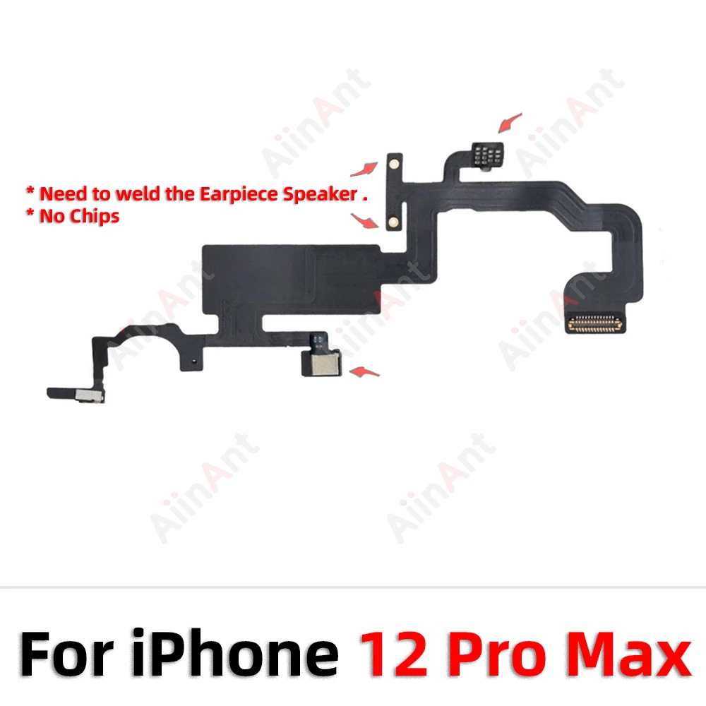 AiinAnt Phone Top Sound Ear Earpiece Speaker Proximity Light Sensor Flex Cable For iPhone 12 13 14 15 Pro Max Plus image 3