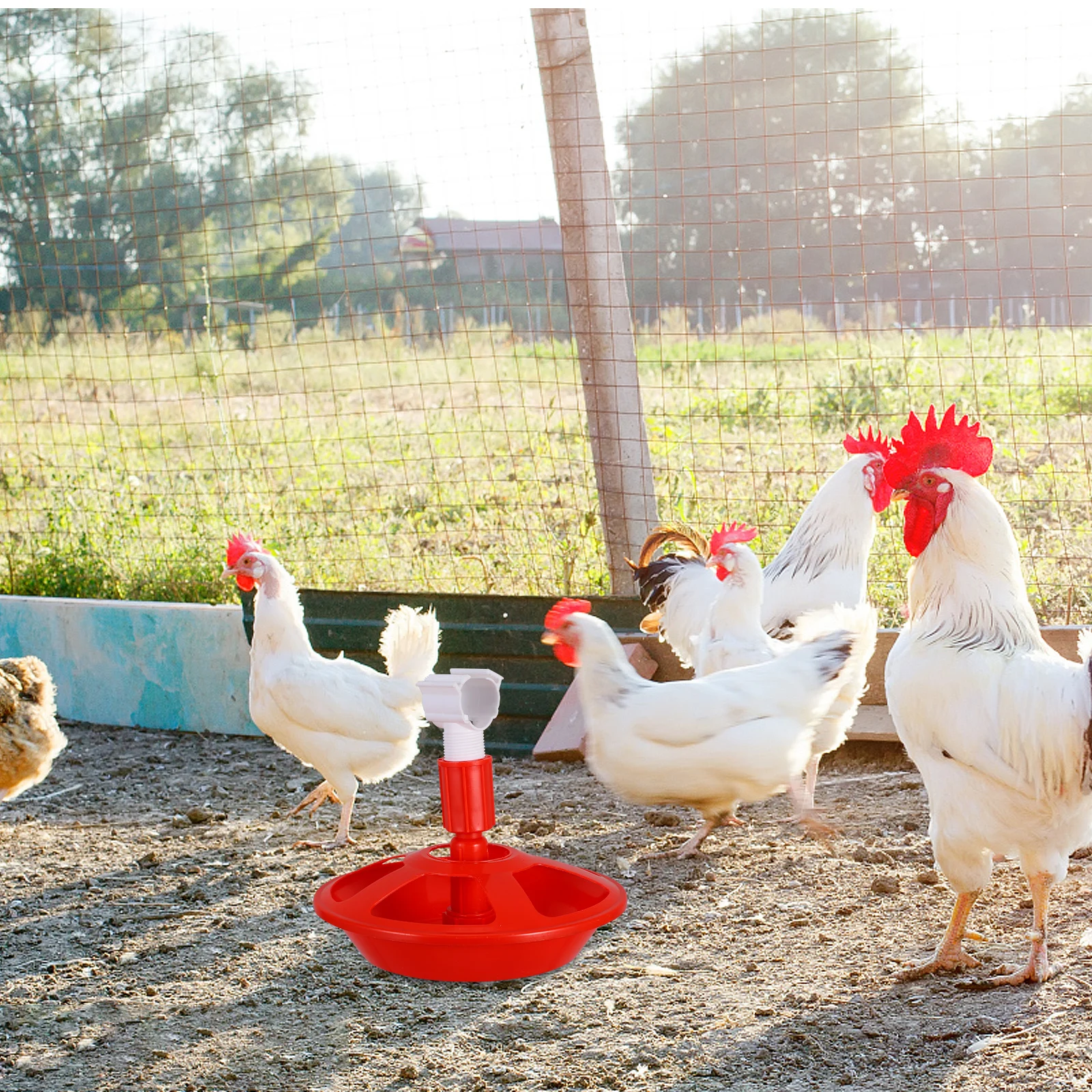 

Automatic Poultry Waterer Chick Drinking Fountain Leakproof Base Grid Design Easy Installation Chicken Duck Goose Supply System