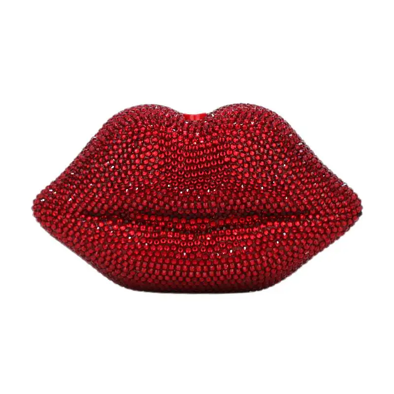 Red Lip Crystal Purses Design Clutch Purse Luxury For Women Acrylic Evening Bag Cute Shoulder Handbags