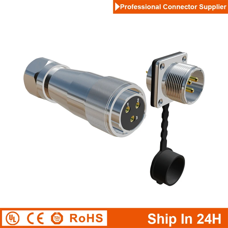 

WF20 M20 Stainless steel Connector Waterproof 2 3 4Pin Aviation Circular Cable Power Signal Connector 500V Plug & Socket