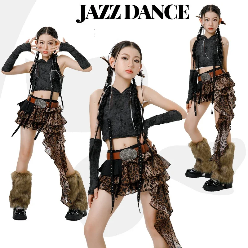 

Fashion Girls Group Kpop Stage Outfit Kids Hip Hop Clothing Jazz Dance Costume Children Cheerleading Performance Suits