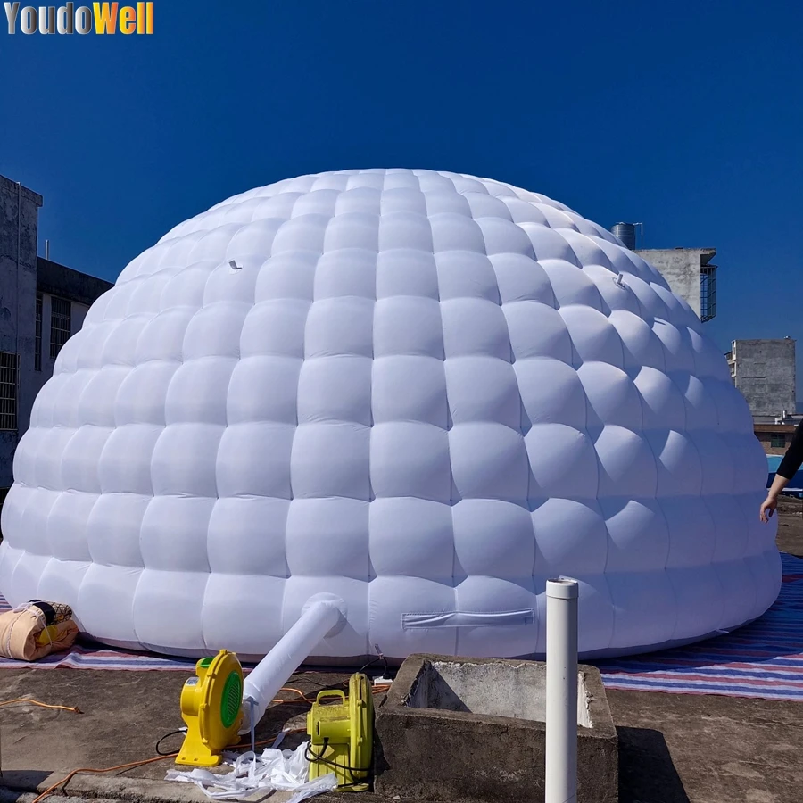 Tente Bretonne Gonflable Personnalisée avec Miel Blanc Fini, 6 Mètres de Diamètre, Une Porte Utilisée pour les Fêtes, Promotion de Remise