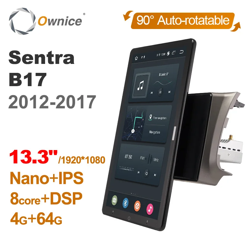 

1920*1080 13.3" Ownice Android 12.0 Car Multimedia for Nissan Sentra B17 2012 2016 2017 Auto Radio Audio 4G LTE 360 No DVD