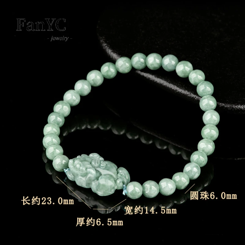 Myanmar Jadeiet Boon Groene Dappere String Met De Hand Gesneden Prachtige Mode Ijs Jade Jadeite Jade Armband Mannen En Vrouwen Vakantie Cadeau