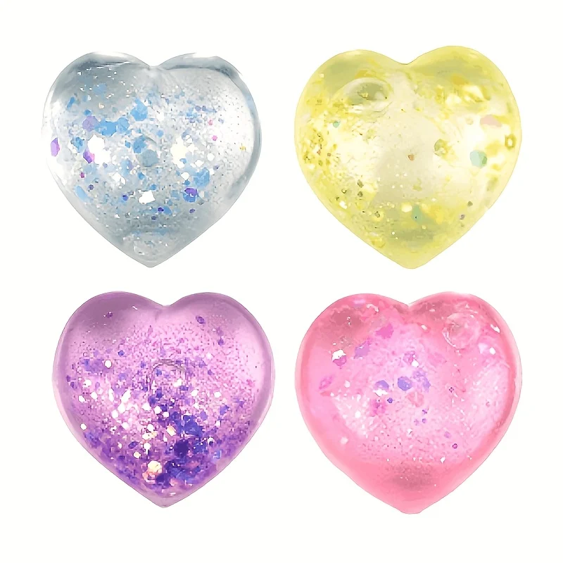 

Multi-colored sequined heart-shaped pinching music - slow rebound extrusion toys, decompression vent toys, tabletop knick-knacks, children's gift bag fillers, holiday gifts, birthday gifts/random colors and styles