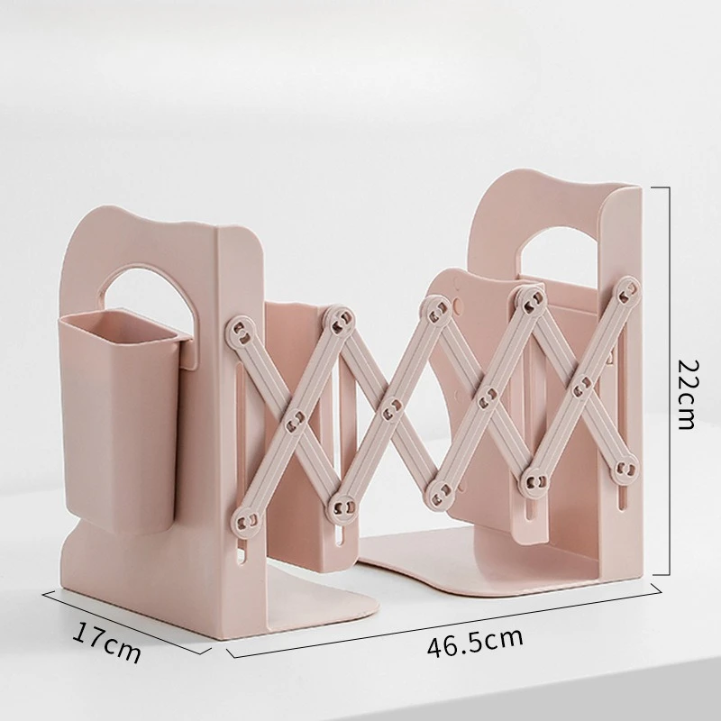 Retractable Adjustable Book Holder Support Frame Desktop Storage Organizer for Student Reading
