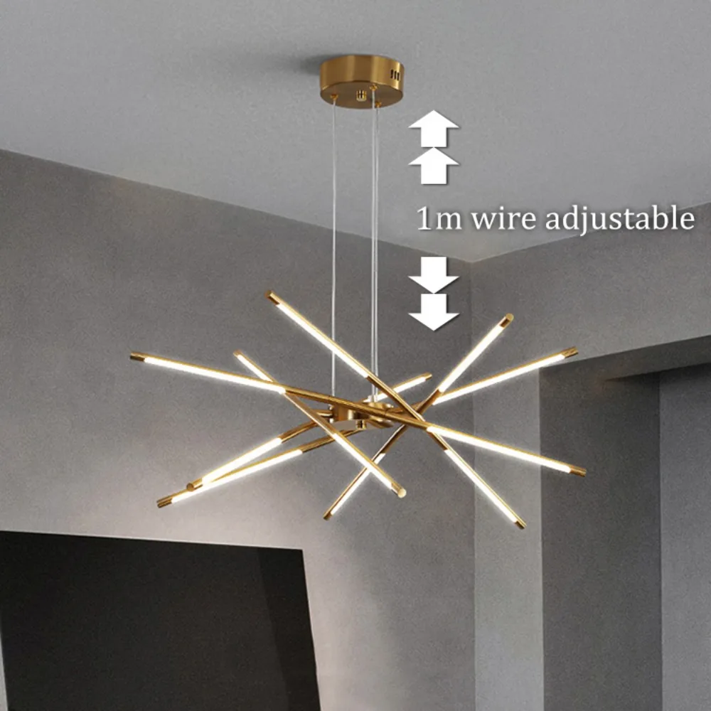 Modern Led Chandelier Remote Control for Living Room Dining Room Bedroom Kitchen Ceiling Pendant Light Design Suspension Lamp