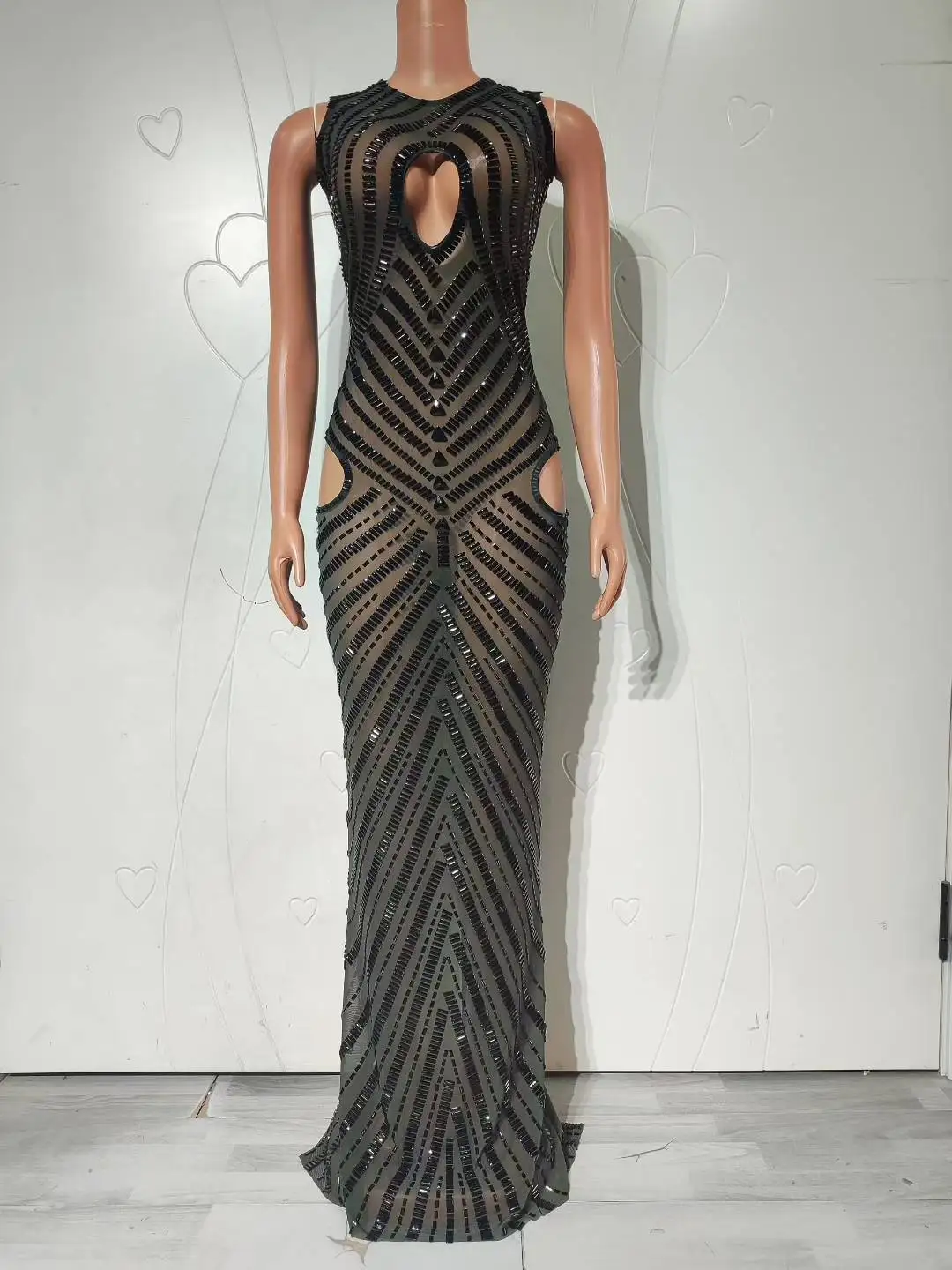 Sukienki Dujia Luxury Fashion z dżetami, ażurowe, damskie, na urodziny, studniówkę, błyszczące stroje wieczorowe, na sesje zdjęciowe.