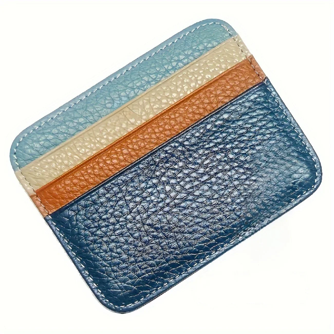 Genuine Leather Card Holder Thin Wallet for ID / Bank / Credit Cards Compact Cash, 6 Card Slots Small Business Card Holder