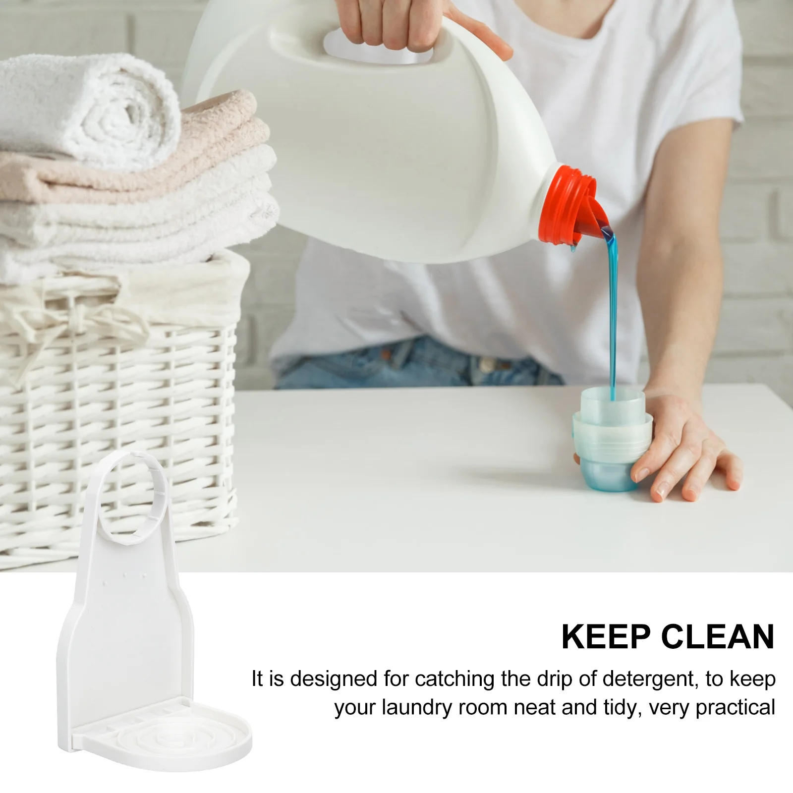 

2Pcs Plastic Laundry Cup Holder Fabric Softener Drip Tray Drip Catcher Laundry Supply Prevents Drips Home Dip Tray