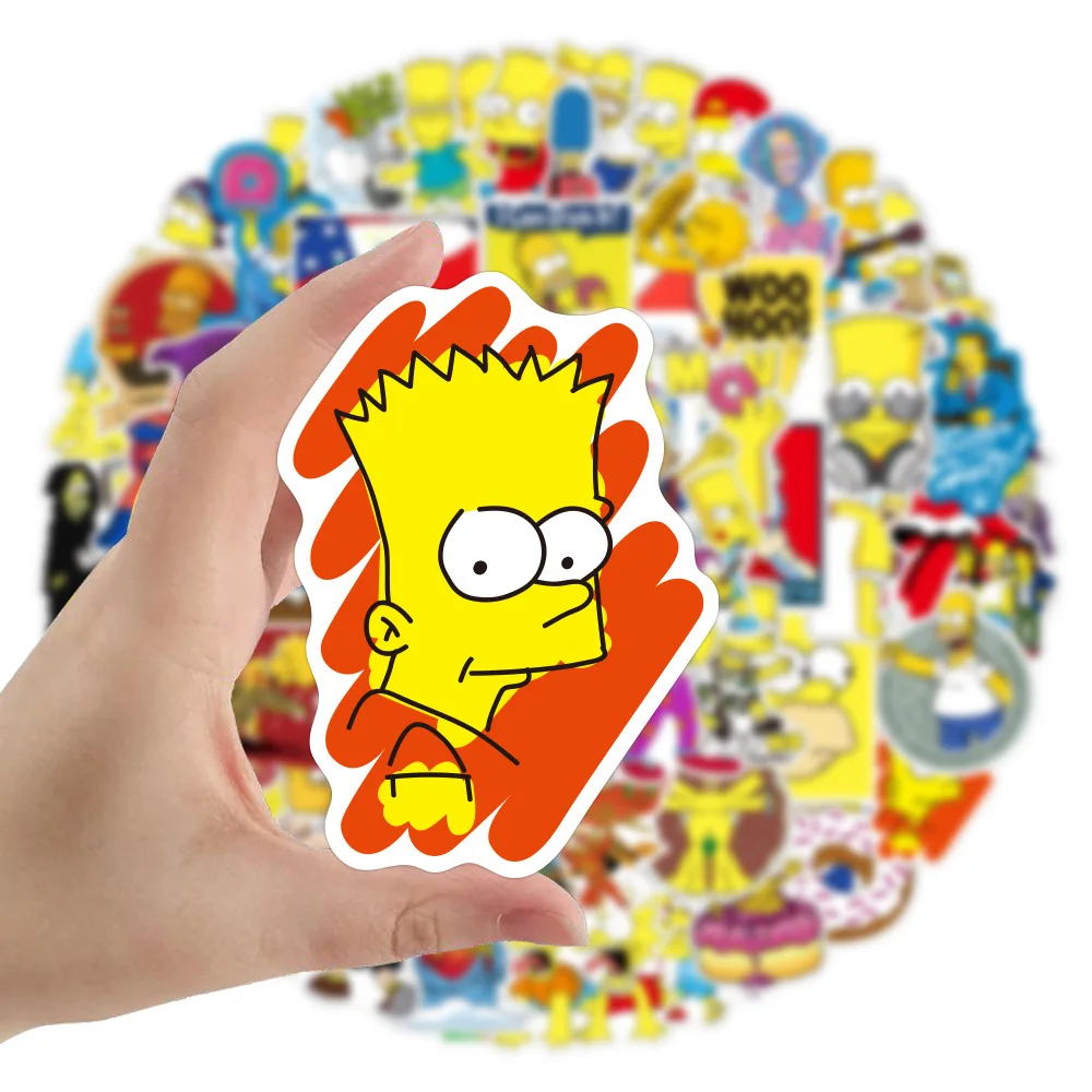 10/30/50/100 Uds. Pegatinas de dibujos animados de la comedia de los Simpsons, calcomanías divertidas de Anime para teléfono, monopatín, maleta, pegatina de Graffiti para juguete para niños