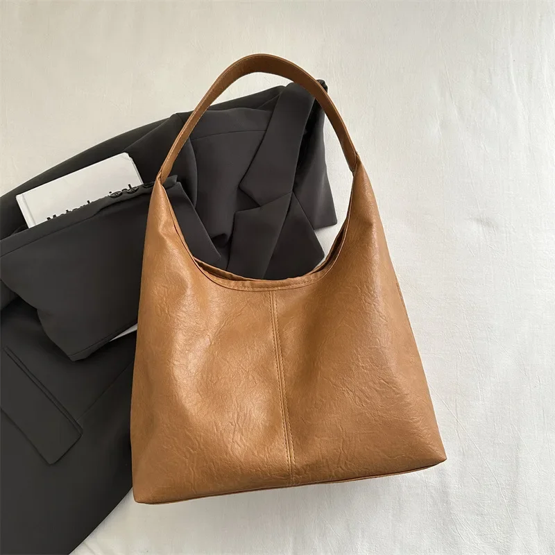 

New Large-capacity Tote Bag Women's 2025 Trendy Korean Version Trendy Fashion Casual Commuter Bucket Shoulder Bag