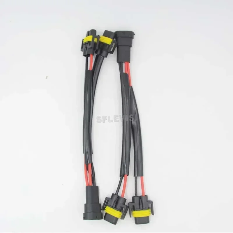 Splitter Wire H11 H8 H9 711 Harness Headlight DRL Fog Light Replacement Female Connector Socket