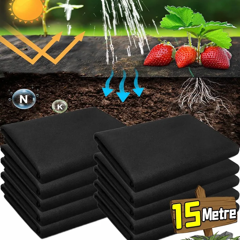 

Садовая пейзажная ткань, полипропиленовая наземная крышка, сверхмощный коврик для сорняков, садовые барьерные чехлы, предотвращающие сорняки, тканевый коврик, ткань