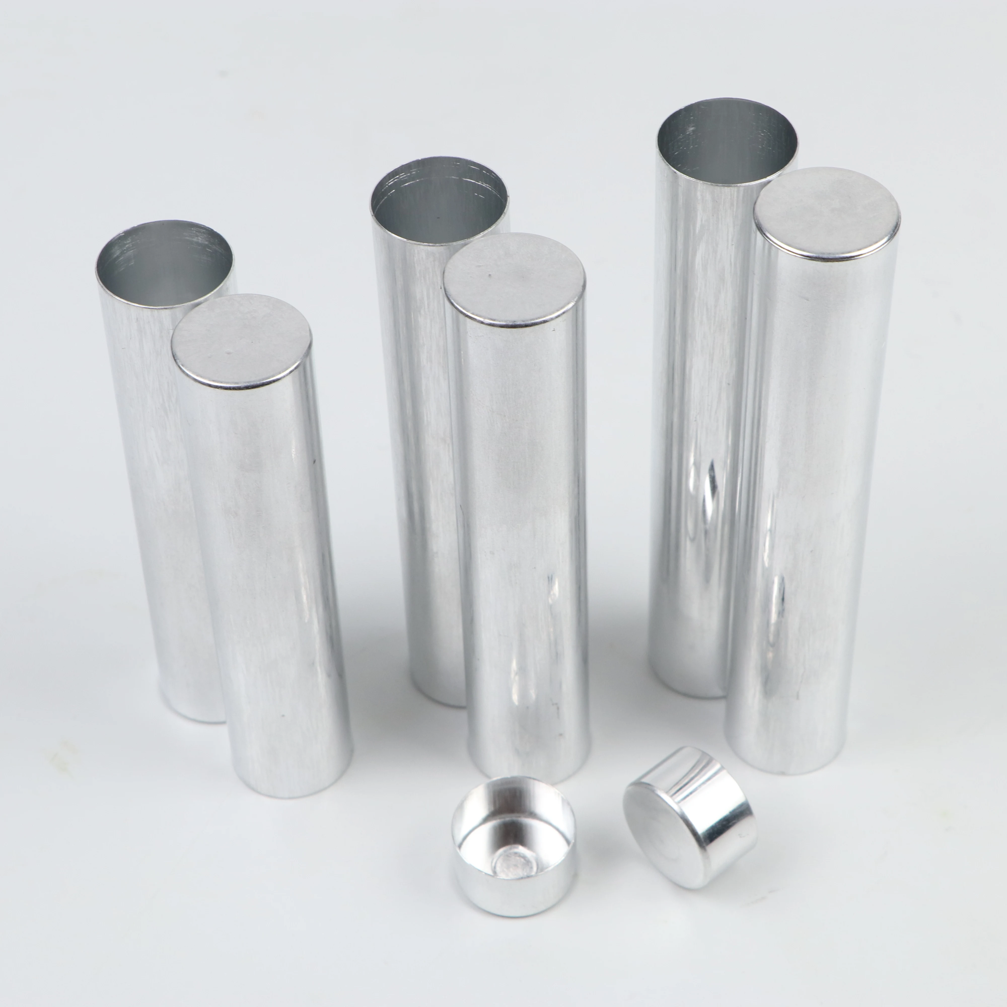 100pcs OD22*100/110/120mm Dental Empty Aluminum Tube with Cover Dental Lab Valplast Materials for Dentures