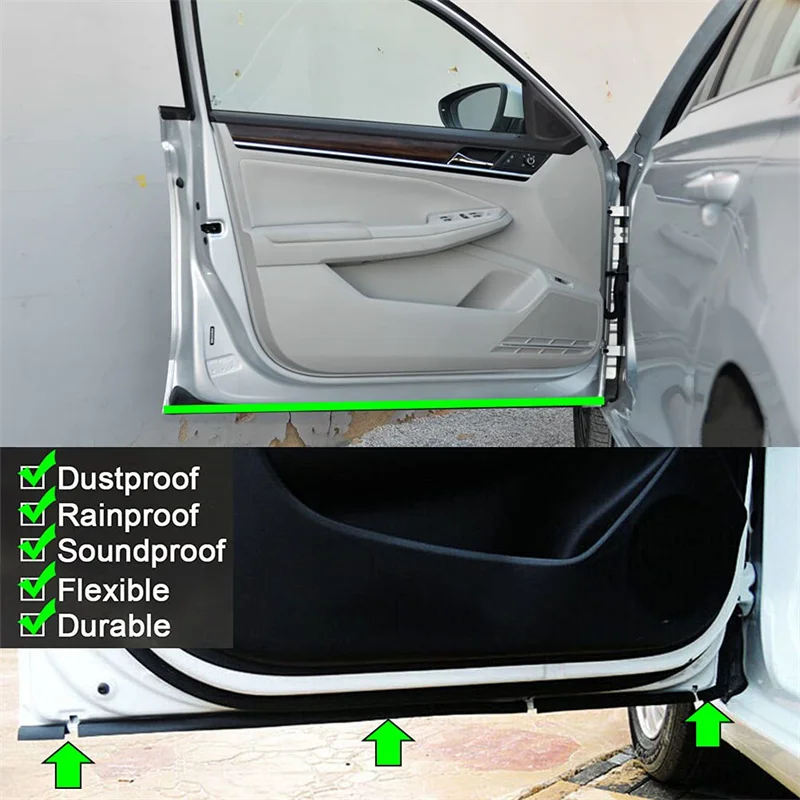 P Type Car Door Seal Strip Weatherstrip Anti-dust Rubber Door Seals Noise Insulation Car Door Sealing Strip