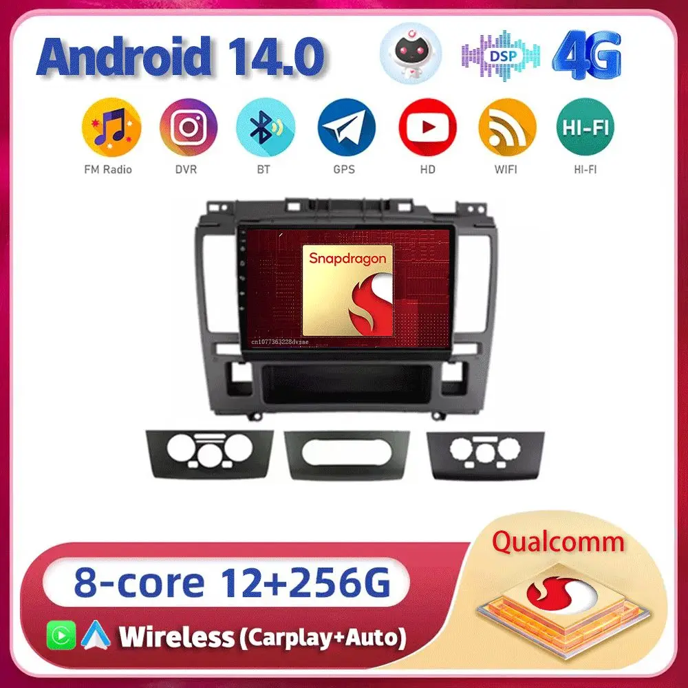 

Android 14 Carplay Auto WIFI+4G for Nissan Tiida C11 2004-2013 Multimedia Car Radio Player video GPS DSP Stereo 2din Head Unit