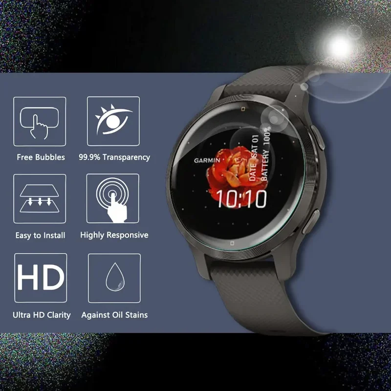 1-10 قطعة حامي الشاشة ل Garmin VENU2 /2S لينة بولي TPU هيدروجيل فيلم المضادة للخدش فيلم ل Garmin Venu 2/2S Smartwatch وليس الزجاج