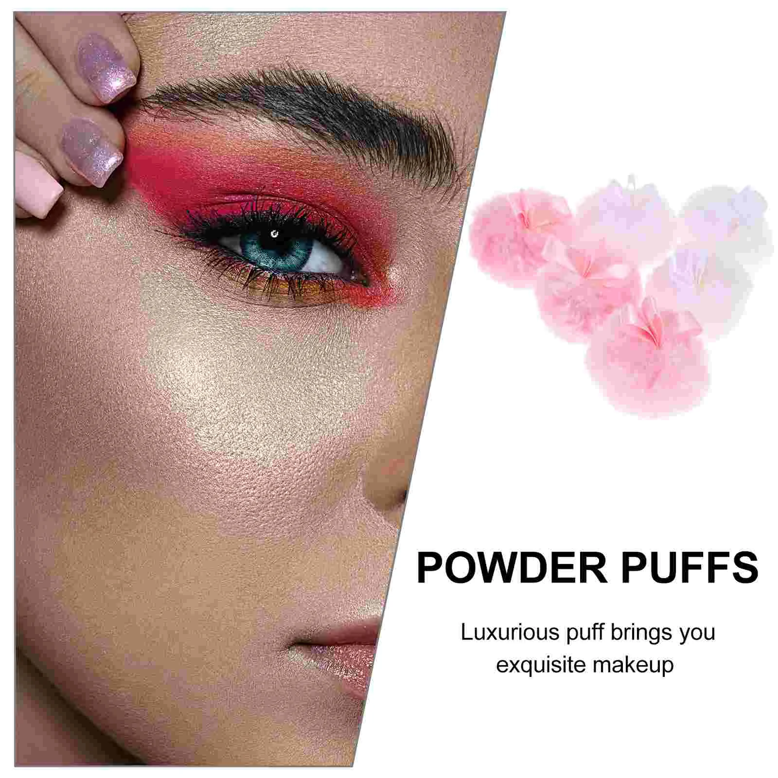 6 Pcs Household Mixers Powder Puff Makeup for Women Sponge Tools Facial Loose Puffs Cosmetics Accessories Woman