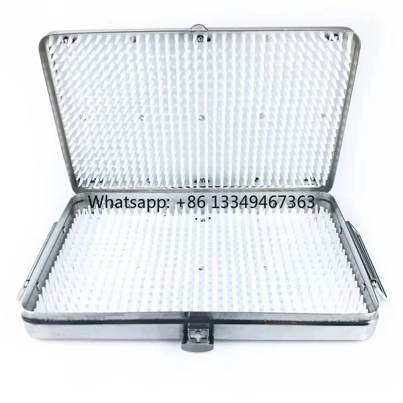 

Sterilization Tray Case Stainless Steel Double Level Sterilization Box Ophthalmic Surgical Instrument Double Layer