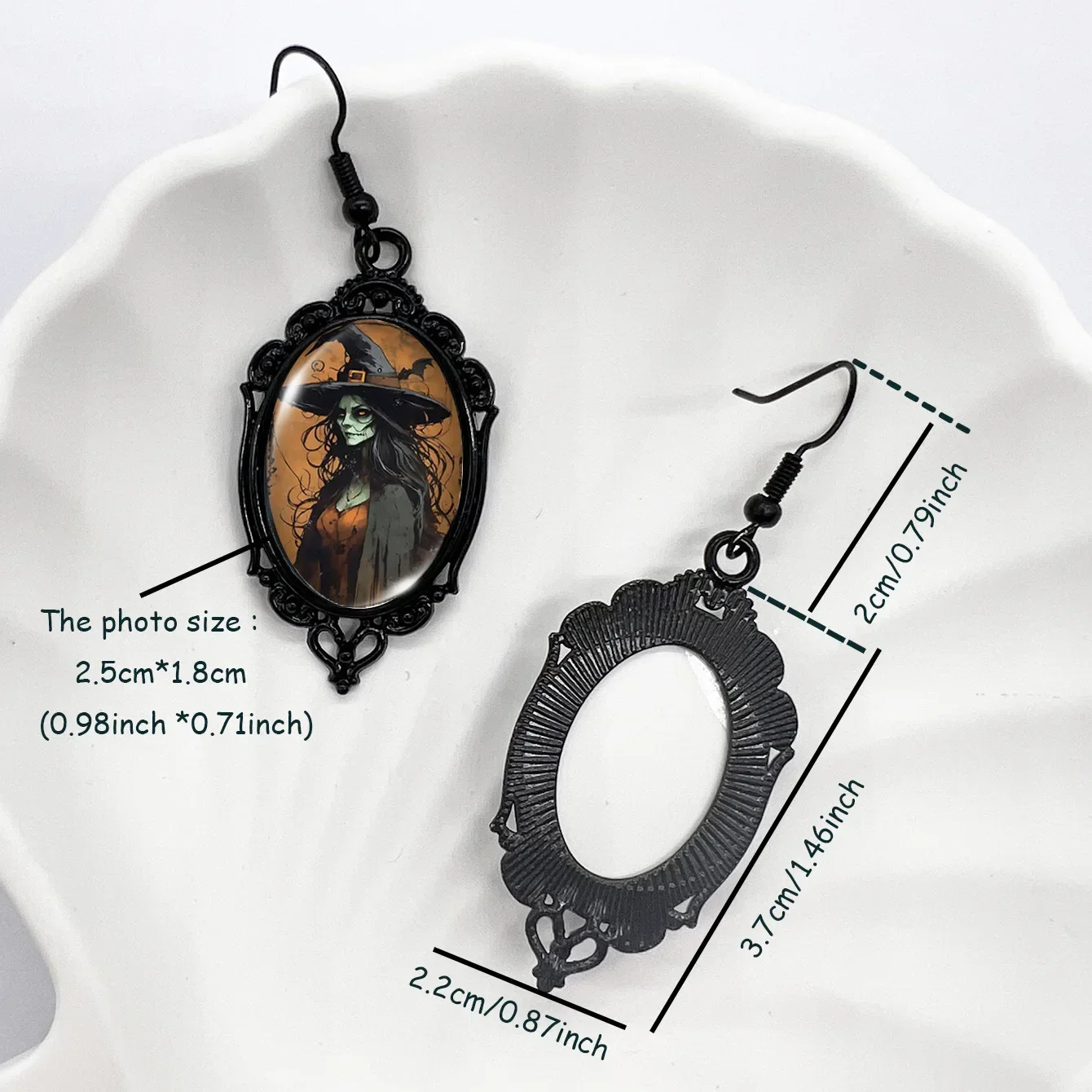 2024 Halloween Pumpkin Crow Skull Oval Lace Witch Drop Bat Ghost Woodland Dangle Earrings Fashion Jewelry Accessories