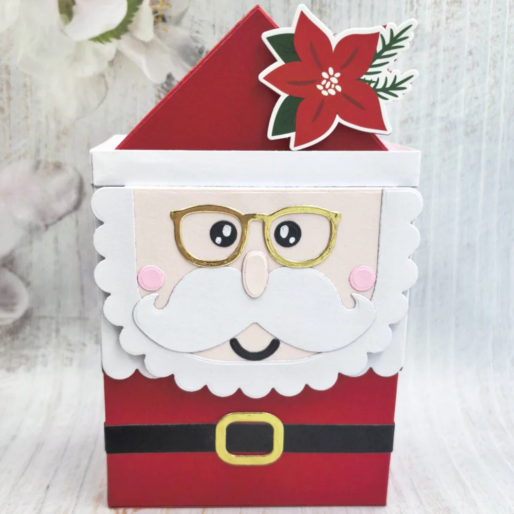 KSCRAFT Santa Gift Box Cutting Dies Stencils for DIY Scrapbooking Decorative Embossing DIY Paper Cards