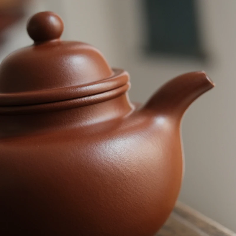 Jianghu Tea House Duoqiu Pot, Small Coal Kiln, Zhu Ni, Large Product, Classic Type Yixing Raw Mine Purple Clay Pot