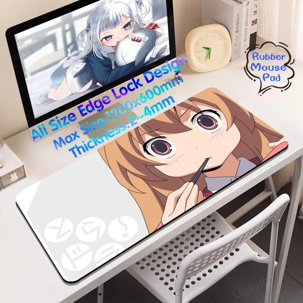 Aisaka Taiga Mouse Pad Computer Desk Accessories 1200x600 Diy Gaming Computer Rubber Mouse Pad 4mm Super Big Gamer Keyboard Pad