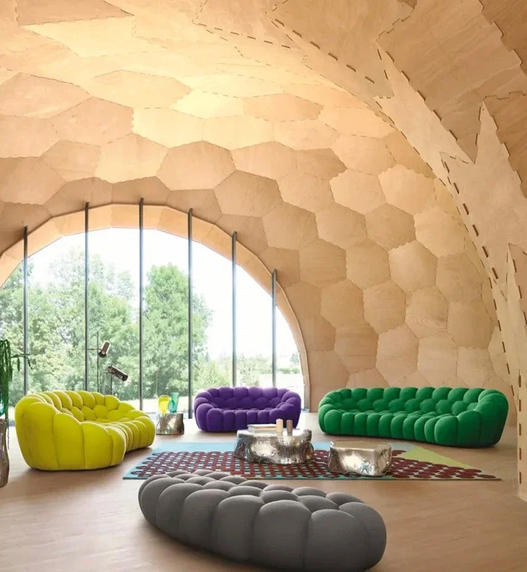 Italian modern minimalist personality living room bubble football creative art curved sofa