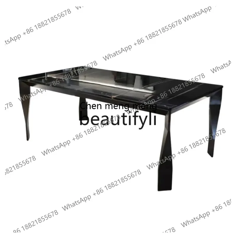 

Обеденный стол из натурального мрамора, прямоугольный, современный, в стиле лёгкой роскоши