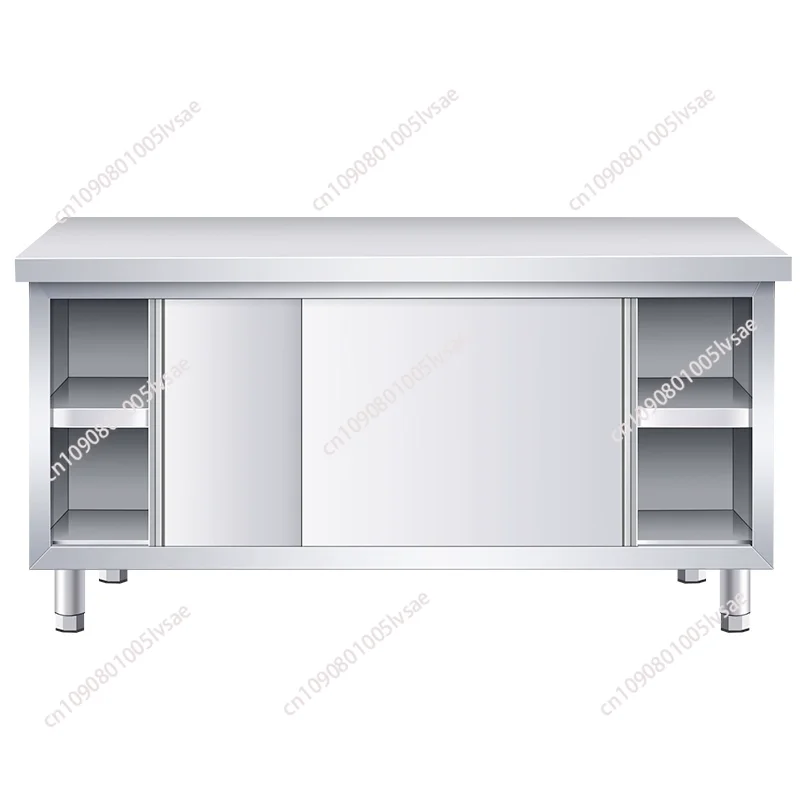 304 stainless steel sliding door workbench kitchen and noodle locker charging console cutting table commercial chopping board