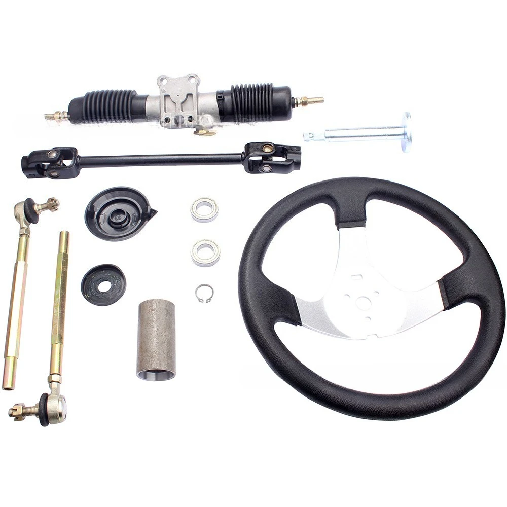 

DIY Homemade Kart ATV Modified 300MM Steering Wheel Steering Machine Universal Joint Front Wheel Steering System Kit