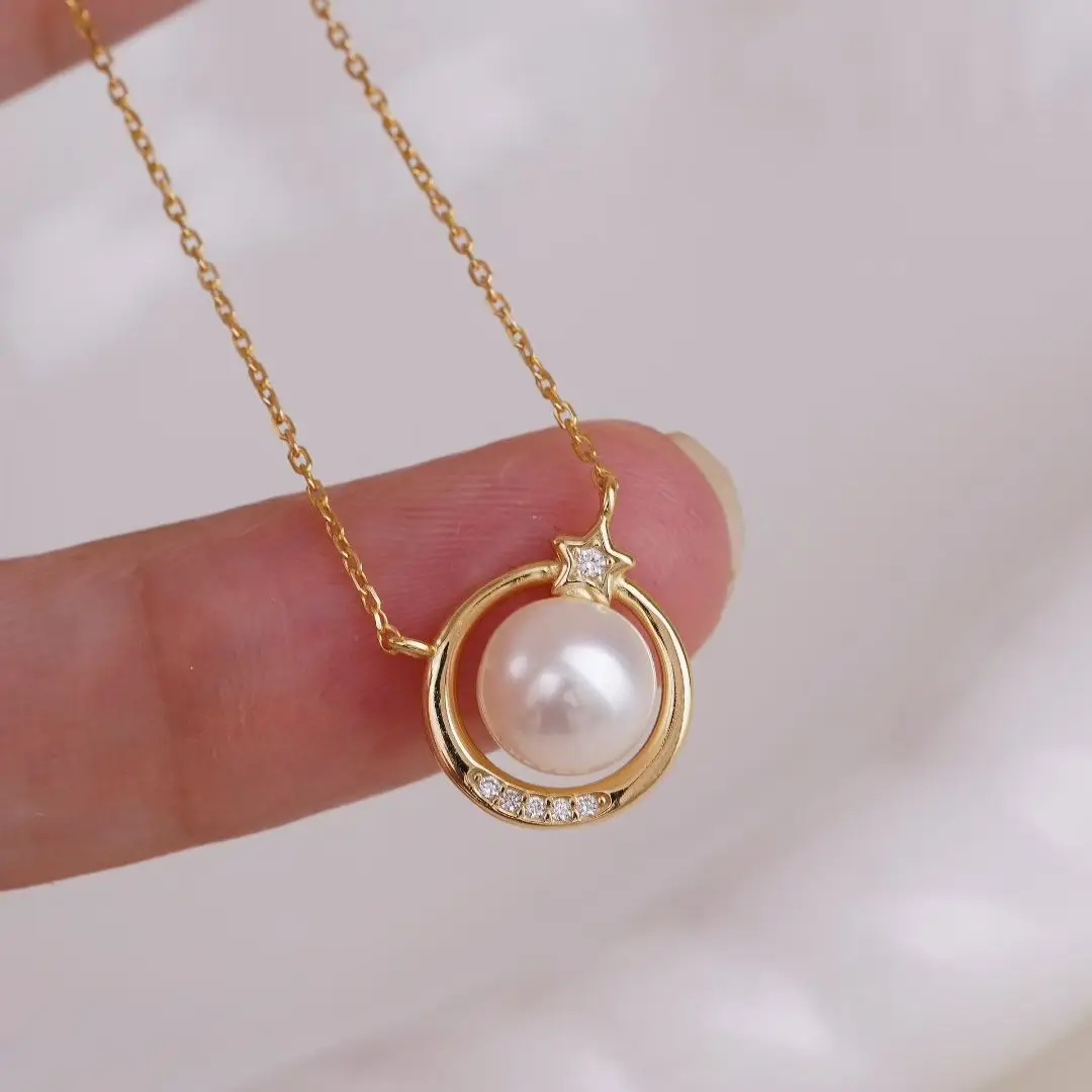 

S925 Sterling Silver Necklace Mountings Findings Jewellery Mounts Parts Fittings Accessories for 6-7mm Pearls 3pcs/lot