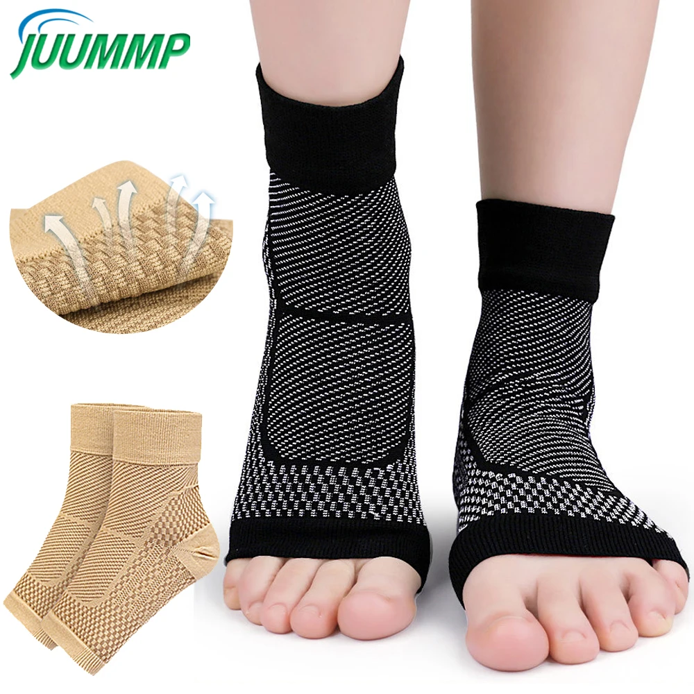 2Pcs Plantar Fasciitis Socks with Arch Support for Men Women,Ankle Compression Sleeve,Toeless Compression Socks Foot Pain Relie