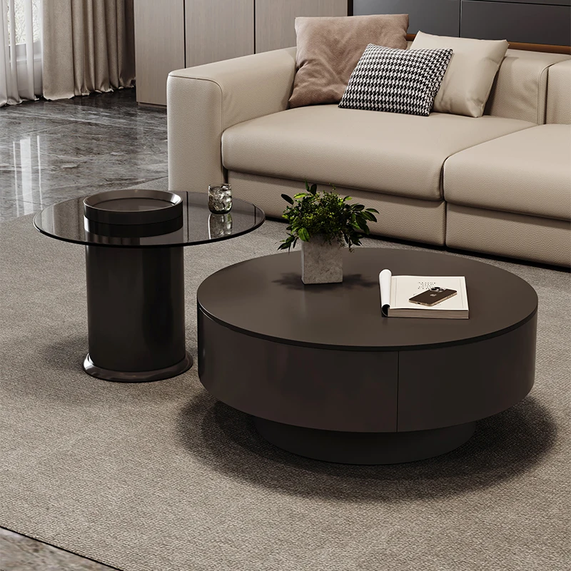 

Italian simple light luxury rock slab coffee table household living room small apartment modern high-end tea glass tea table com