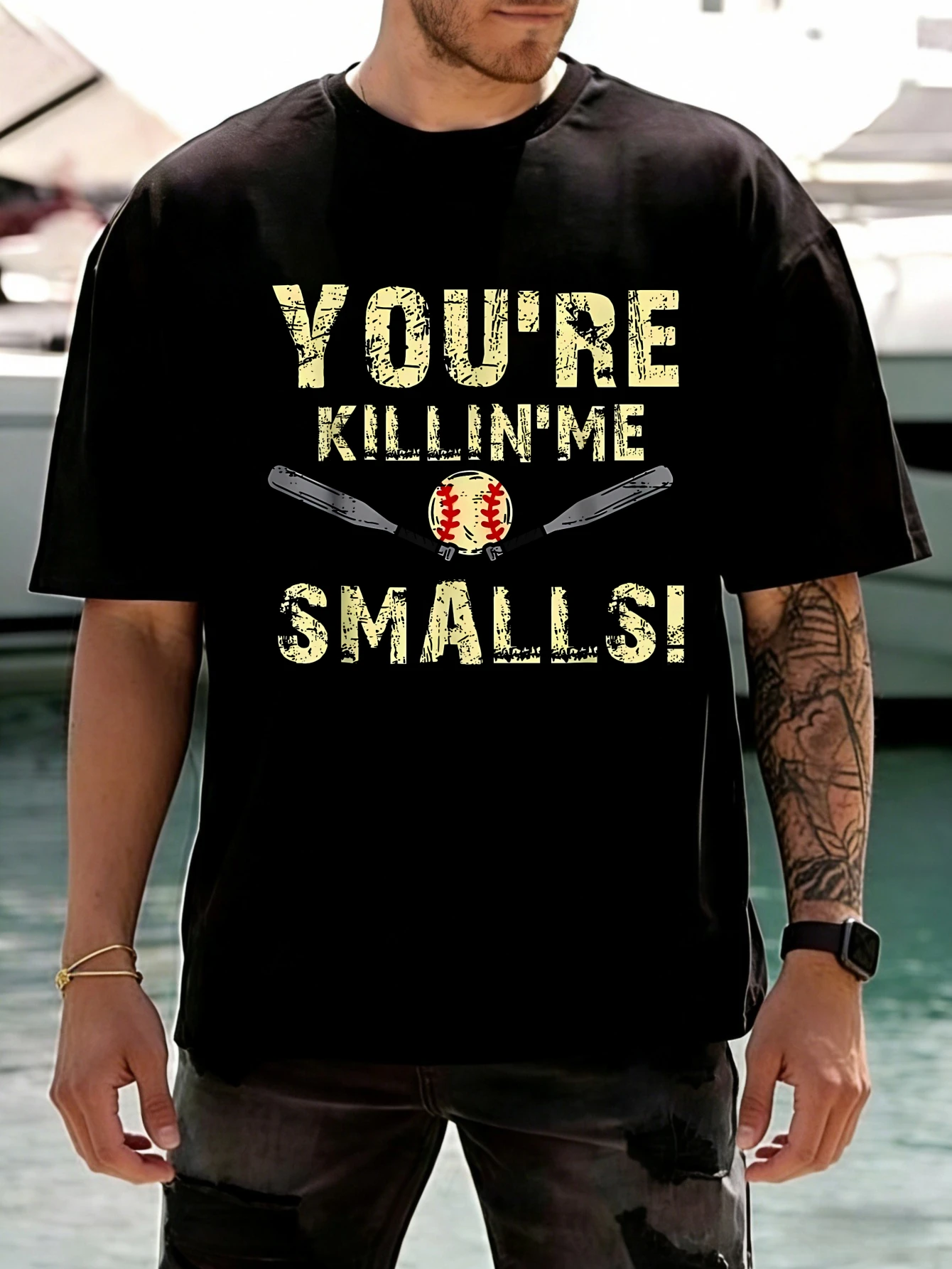 

Mens T Shirts Retro Funny Graphic Printed Cotton Short Sleeve Regular Fit YOU'RE KILLIN'ME SMALLS Summer Casual T Shirt for Men