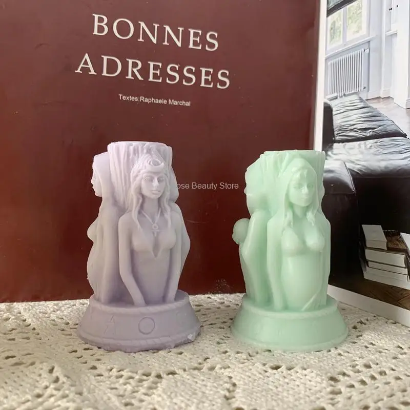 3 Different Gods Silicone Mold Diy Prayer Statue Sculpture Candle Plaster Decoration Mold Party Candle Making Tools