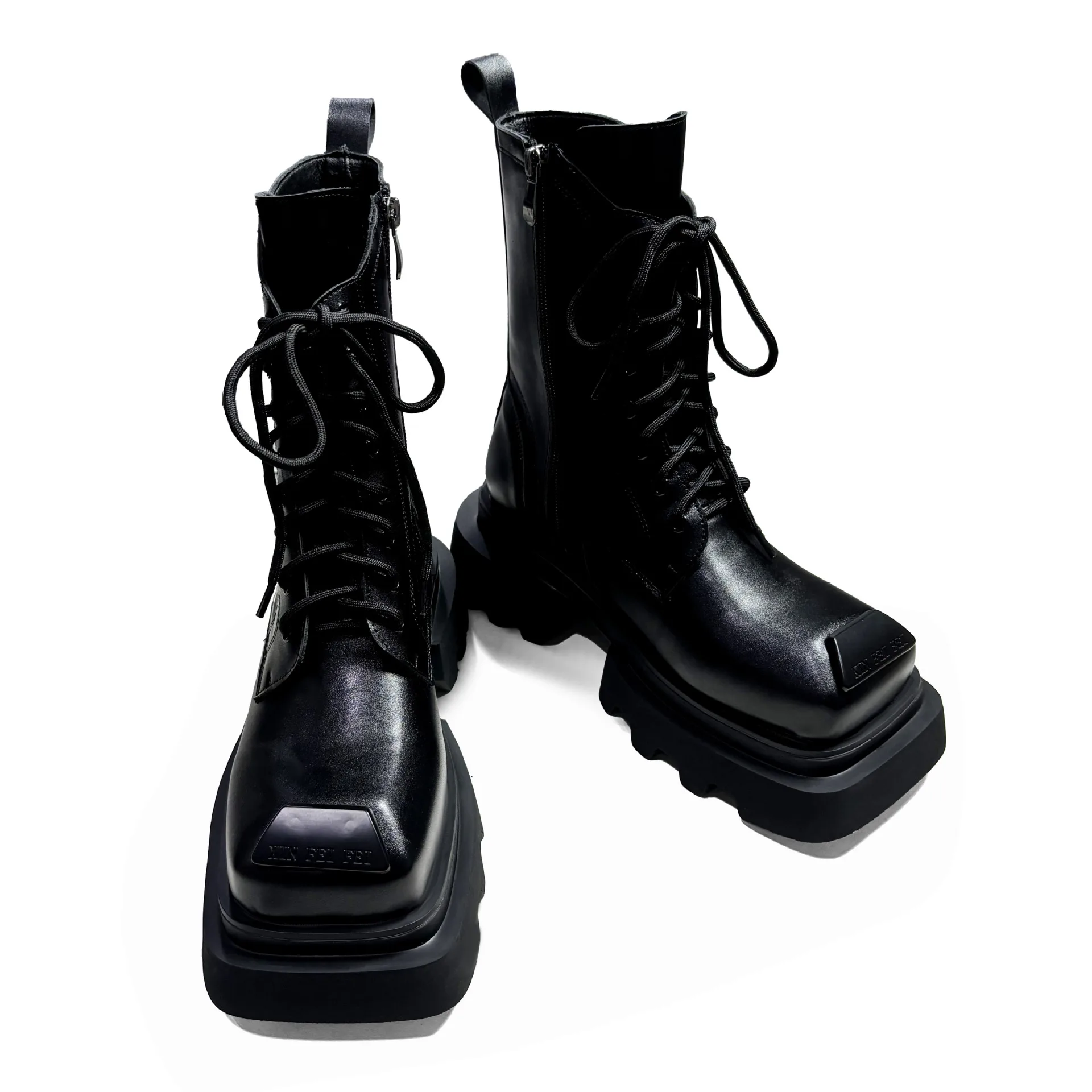 

Thick-soled Black Women's and Men's 2026 Autumn New British Style Belt Buckle Thin Western Cowboy Chelsea Boots