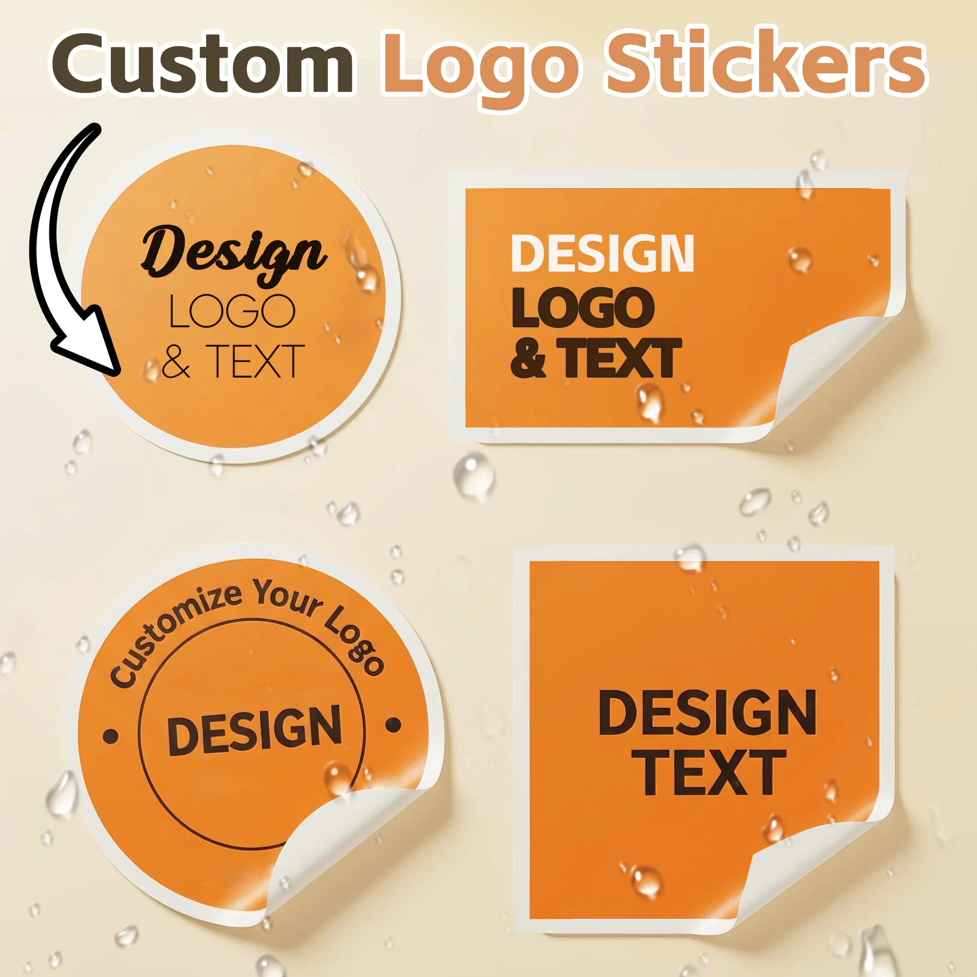 Pegatinas personalizadas de PVC, etiquetas de logotipo de vinilo troqueladas impermeables, pegatinas personalizadas para ordenador portátil, fiesta de cumpleaños, boda, negocios