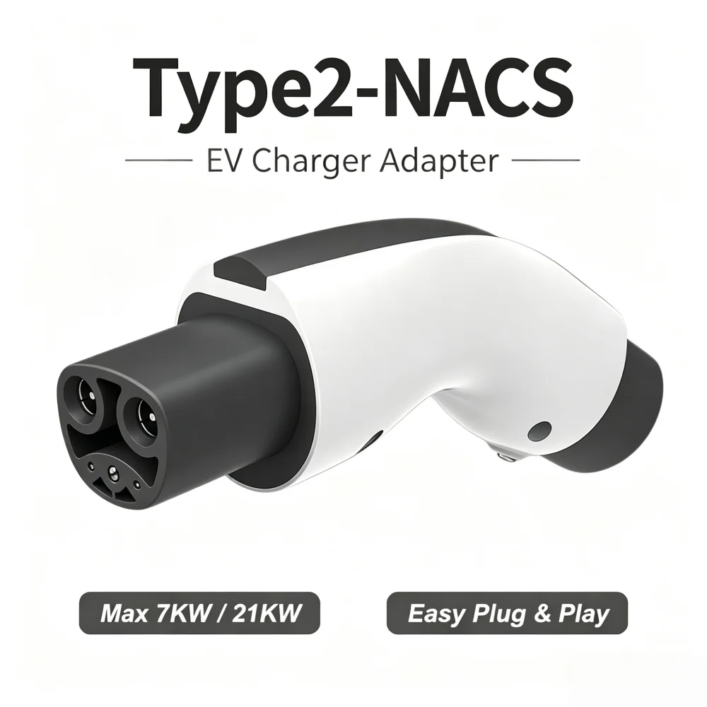 Type 2 to NACS EV Charger Adapter 32A Max For Tesla Eletric Vehicle Model Y/S/3 Except Cybertruck