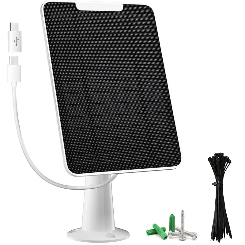 

Waterproof Solar Panel for Eufy 3/3C/2C/2C Pro/E40/E20/2/2 Pro/E/L20/L40/Solo/SoloCam Spotlight etc. with USB-C/Type-C Adapter