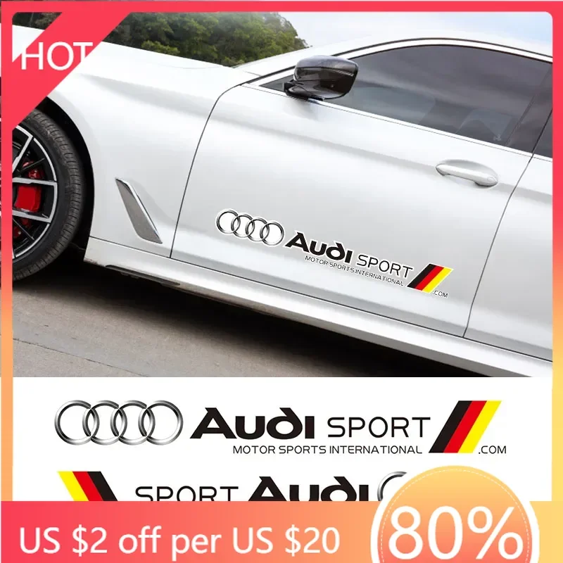

2025 Горячие 2 шт. наклейки с логотипом на дверь автомобиля, автоаксессуары для Audi A7 A3 A4 A6 A5 Q5 A1 Q7 Q3 Q4 TT SQ5 RSQ3 RSQ8 S3 S