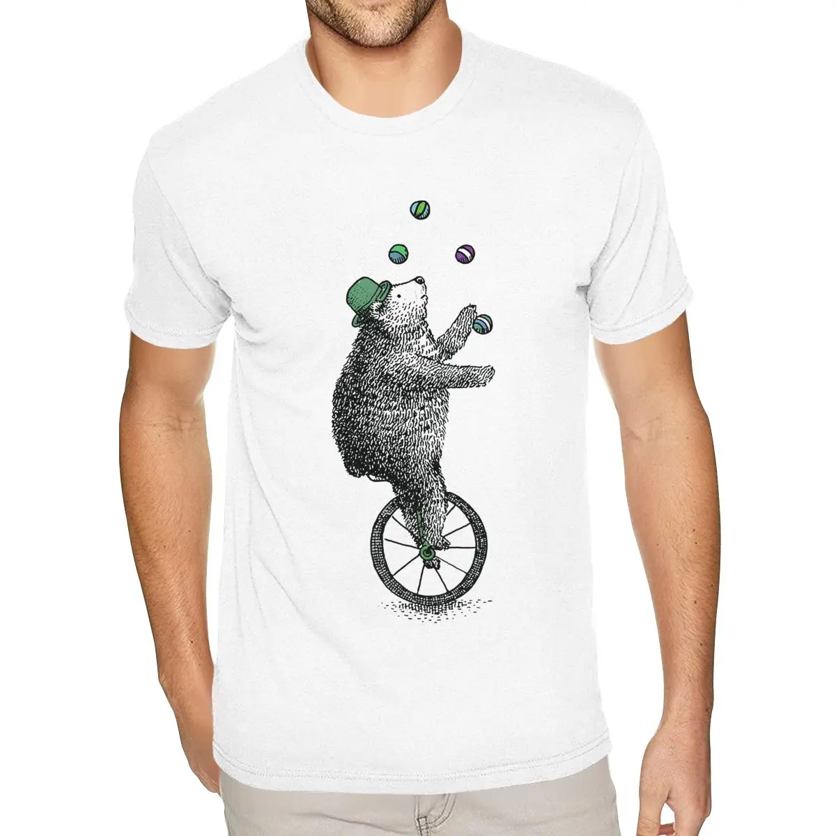 

Рубашки с медведем для жонглинга, хлопковая футболка с рисунком для мальчиков 3XL