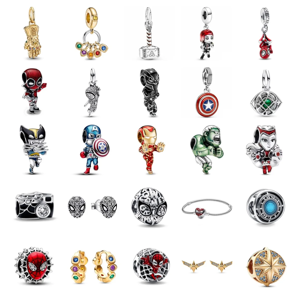 New 2024 925 Sterling Silver Plated Diy Spider-Man Bead Fit Original Pandora Charms Bracelet Necklace For Women Fashion Jewelry