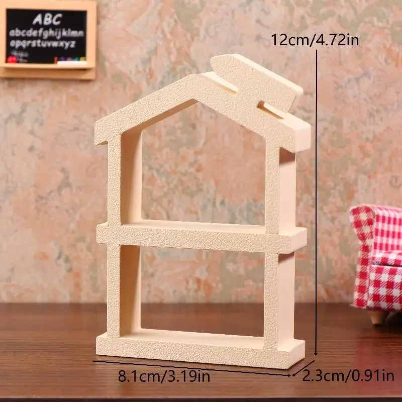 1/12 maison de poupée Simulation Double couche étagère présentoir modèle poupée maison étude meubles décor jouet poupées maison accessoires